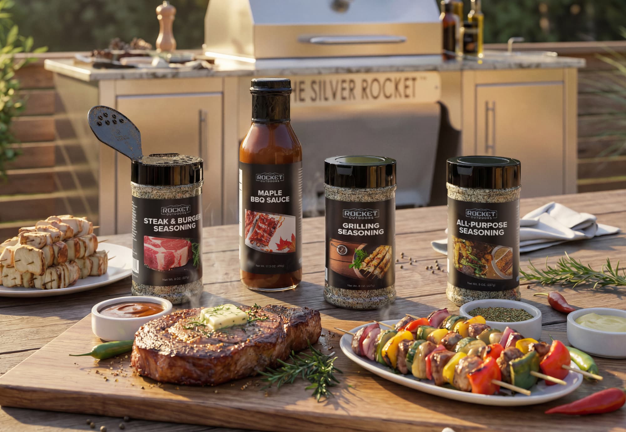 Rocket outdoors seasonings bbq sauce grilling